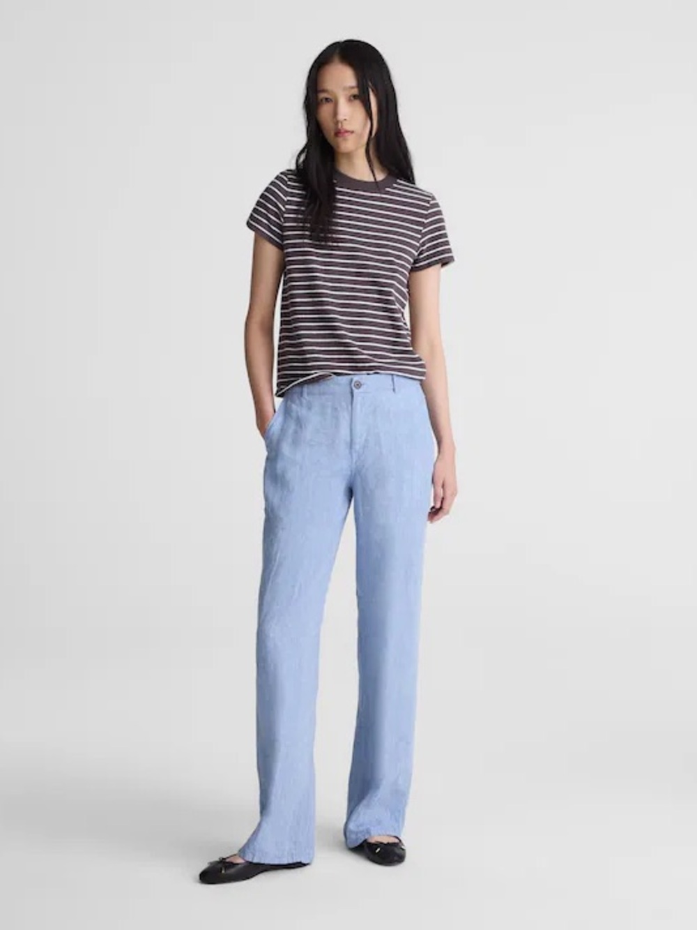 Madewell, The Zoe Relaxed Straight Pant in 100% Linen, Size 10
